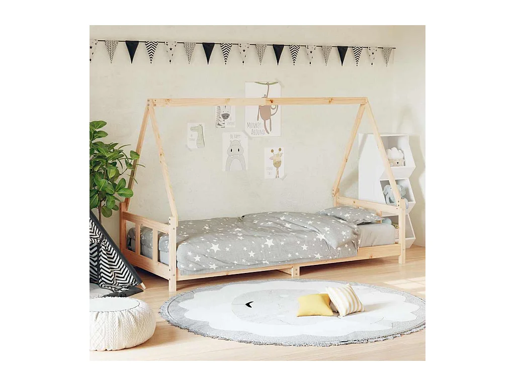 Cadre de lit pour enfants 90x200 cm bois de pin massif