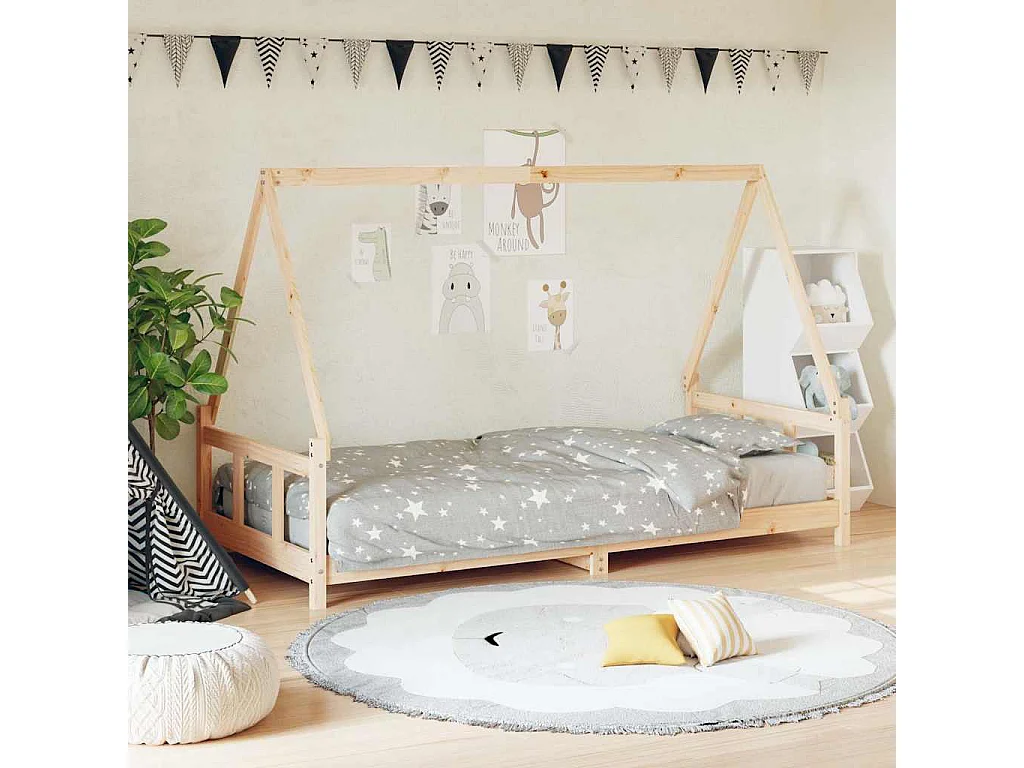 Kinderbedframe 90x200 cm massief grenenhout