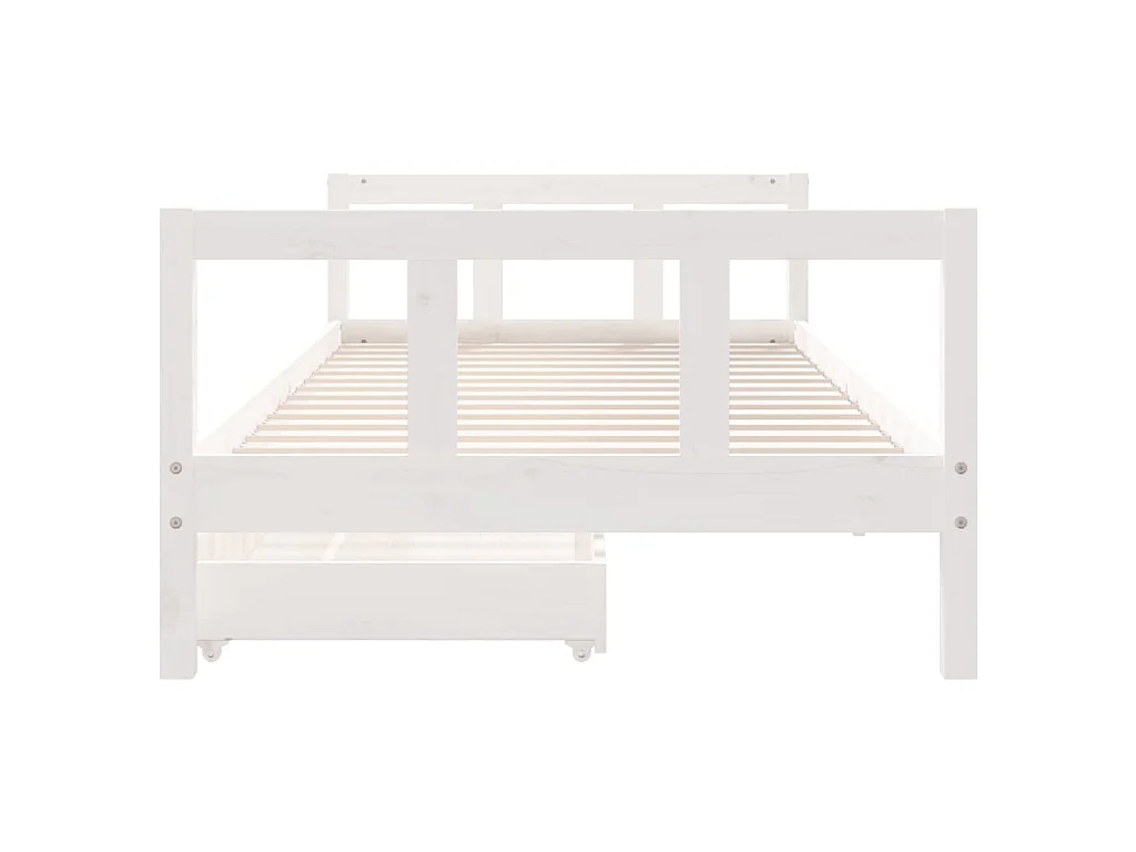 Kinderbedframe 90x200 cm massief grenenhout wit