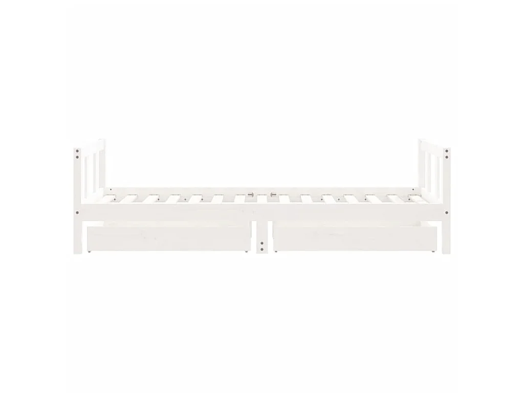 Cadre de lit d'enfants tiroirs blanc 90x190 cm bois pin massif