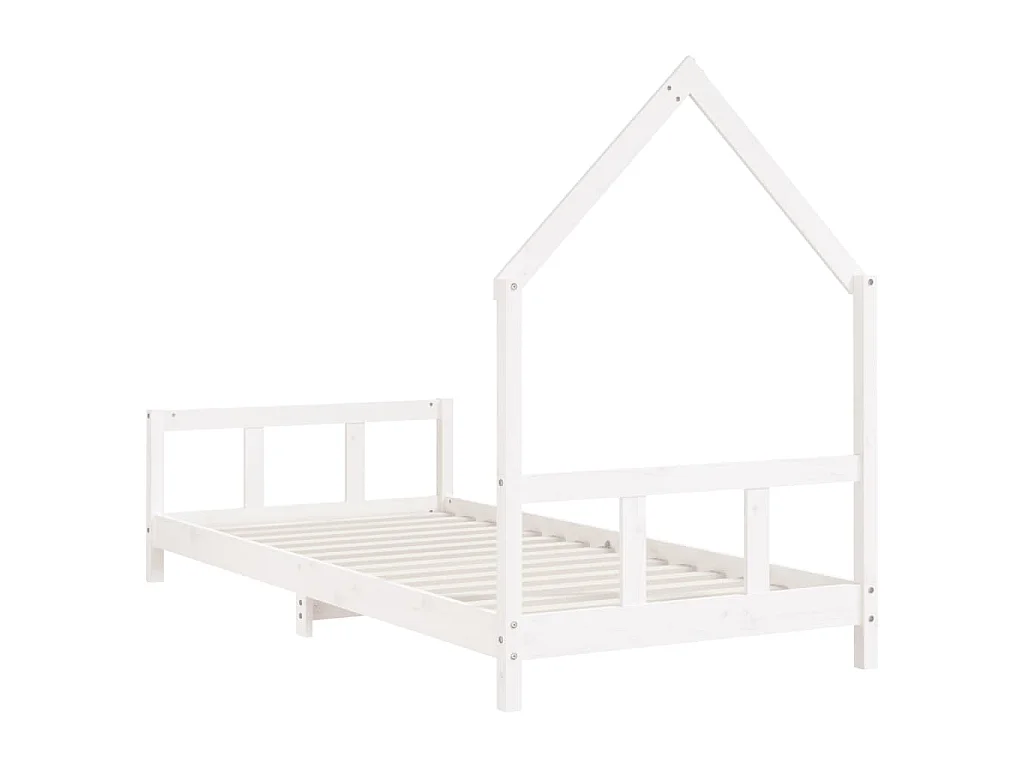 Cadre de lit pour enfants blanc 90x190 cm bois de pin massif