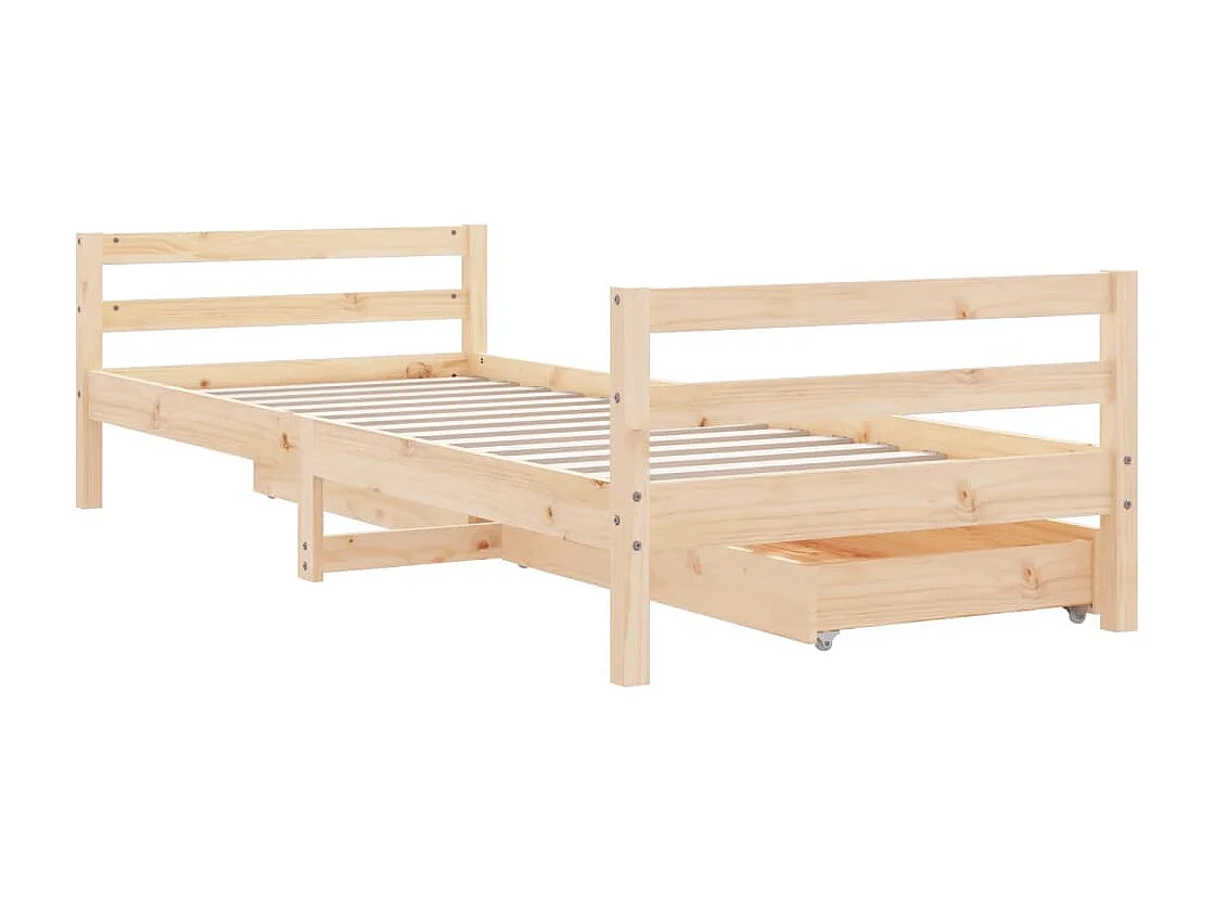 Estructura de cama infantil con cajones madera pino 90x190 cm