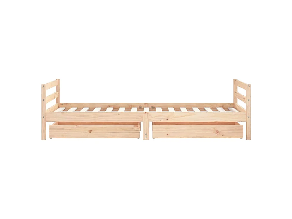 Cadre de lit d'enfants et tiroirs 90x190 cm bois de pin massif