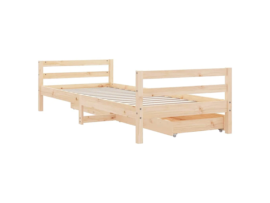 Cadre de lit d'enfants et tiroirs 90x190 cm bois de pin massif