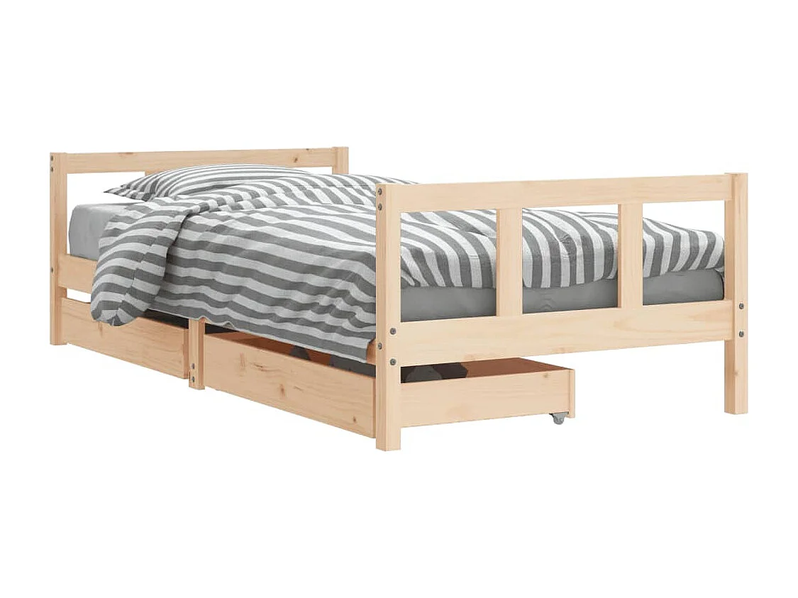 Kinderbedframe met lades 90x190 cm massief grenenhout