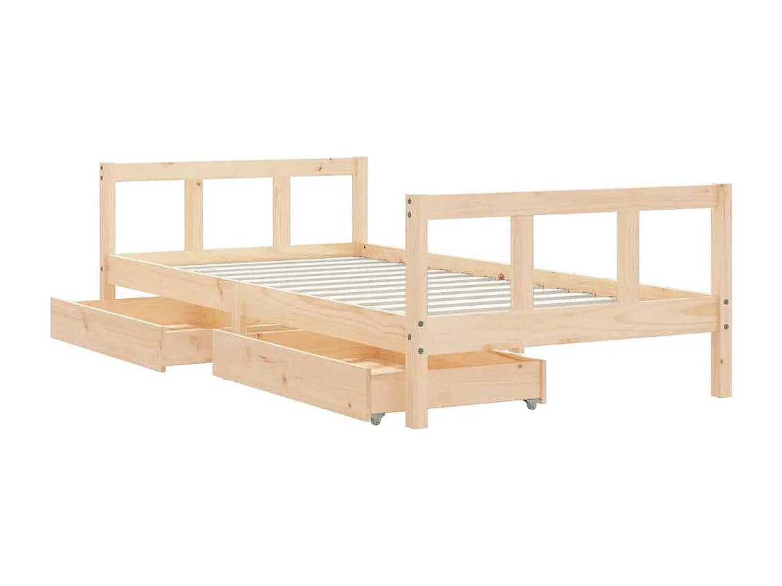 Kinderbedframe met lades 90x190 cm massief grenenhout