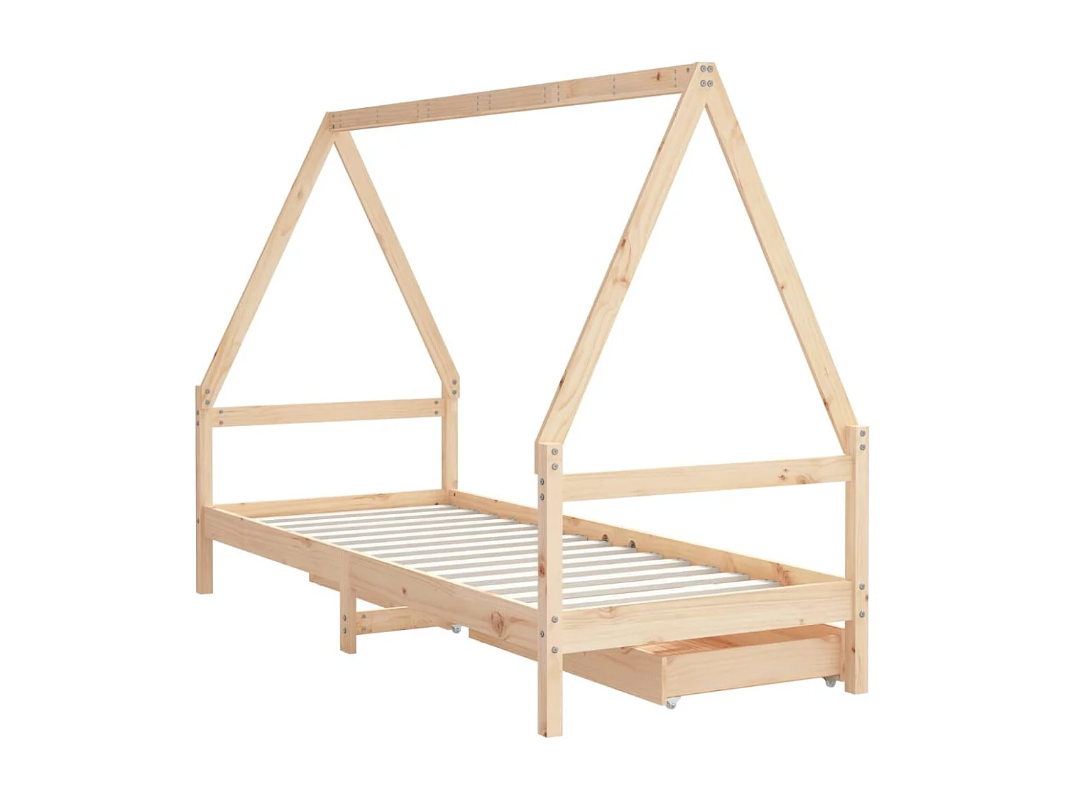 Cadre de lit enfant avec tiroirs 90x200 cm bois de pin massif