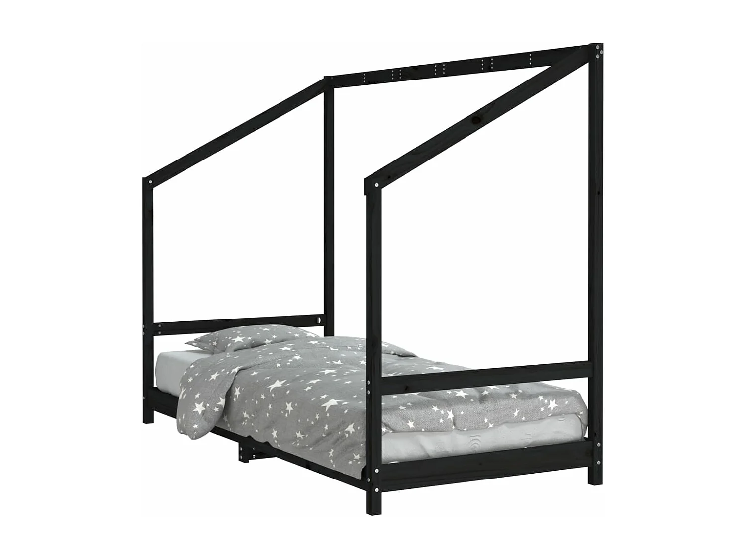 Estructura de cama para niños madera de pino negro 90x190 cm
