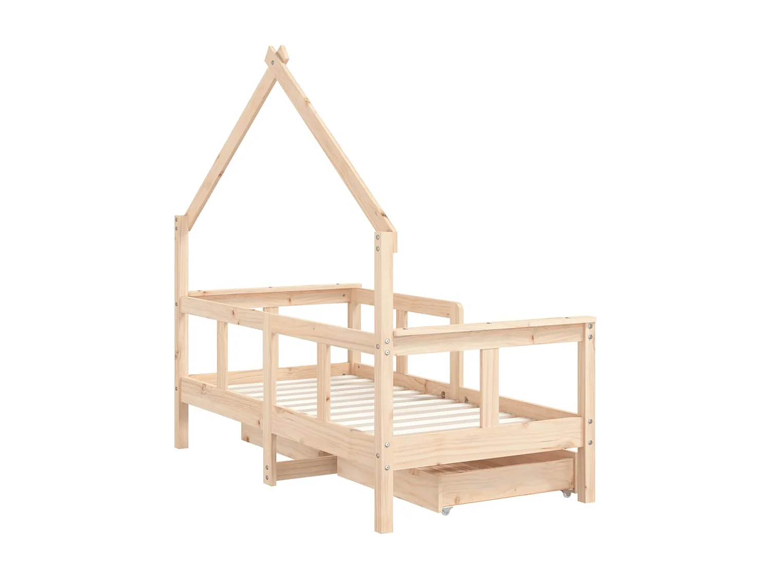 Estructura de cama para niños con cajones madera pino 70x140 cm