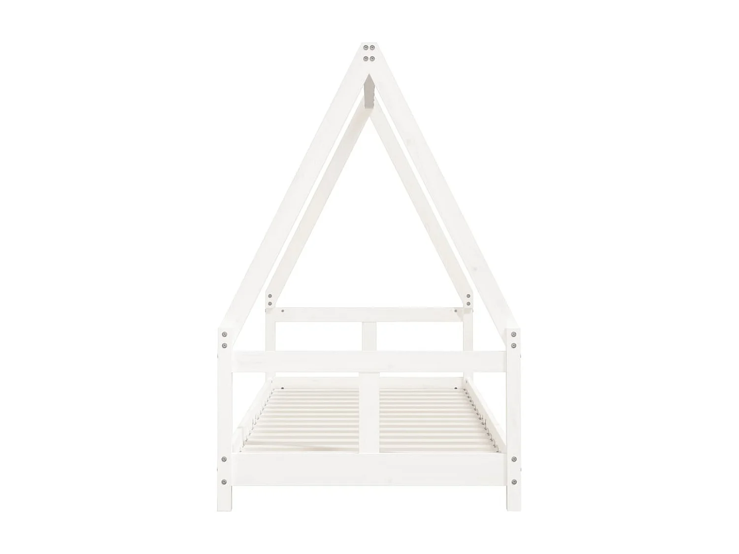 Estrutura de cama infantil 80x200 cm pinho maciço branco