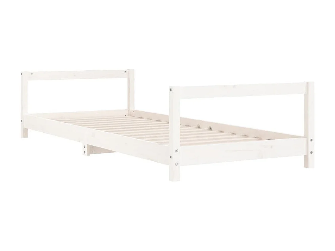 Kinderbedframe 90x200 cm massief grenenhout wit