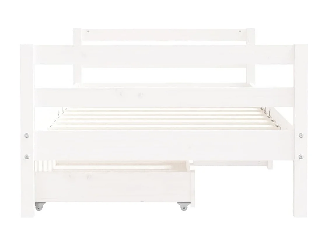 Cadre de lit pour enfant tiroirs blanc 80x160cm bois pin massif