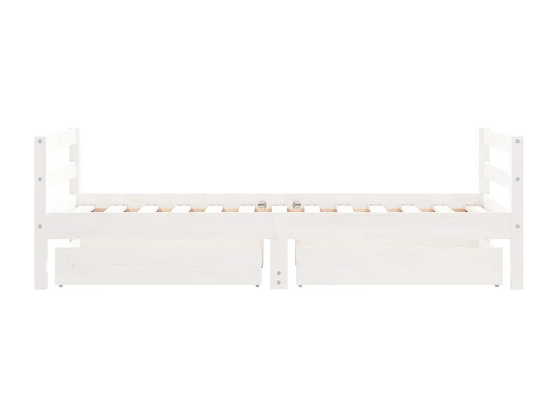 Cadre de lit pour enfant tiroirs blanc 80x160cm bois pin massif