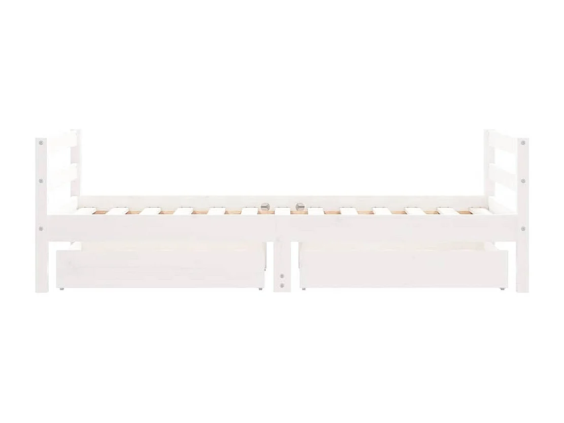 Estrutura cama infantil c/ gavetas 80x160cm pinho maciço branco