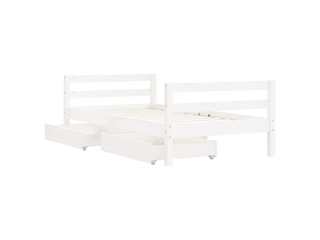Kinderbedframe met lades 80x160 cm massief grenenhout wit