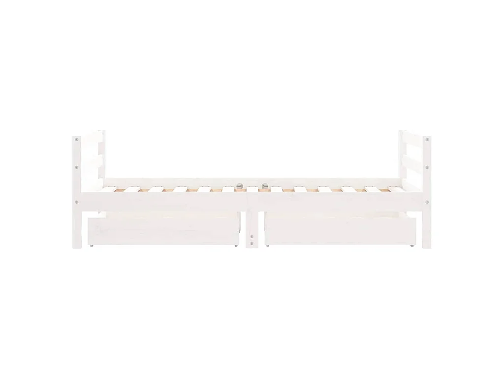 Kinderbedframe met lades 80x160 cm massief grenenhout wit