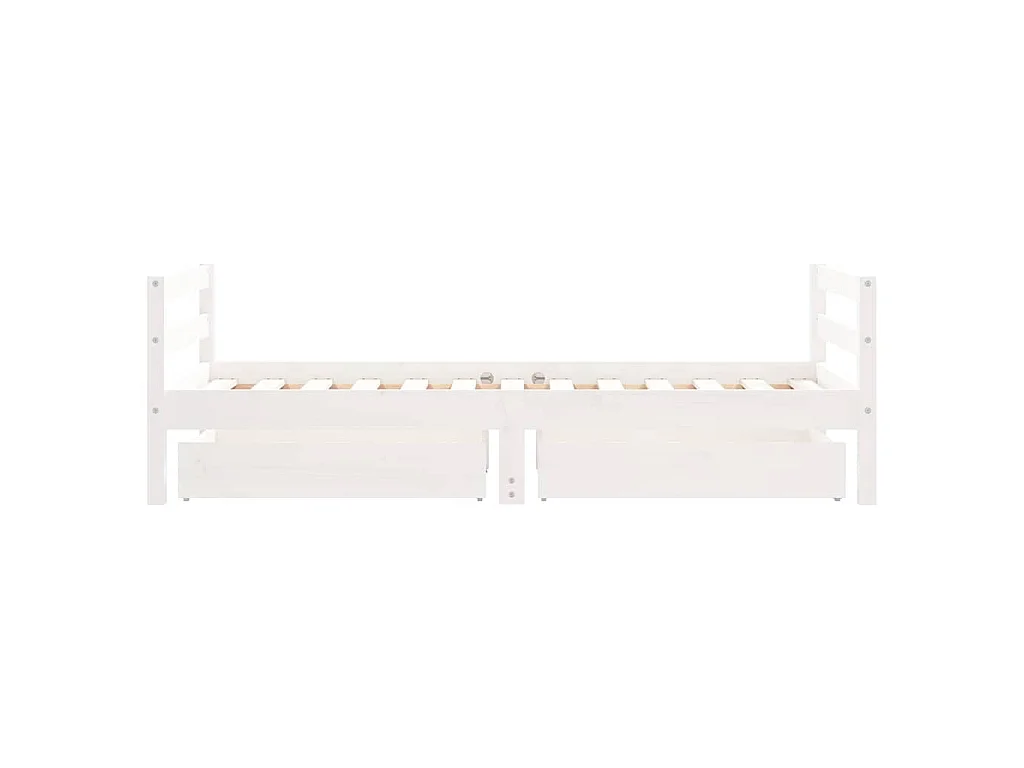Cadre de lit pour enfant tiroirs blanc 80x160cm bois pin massif