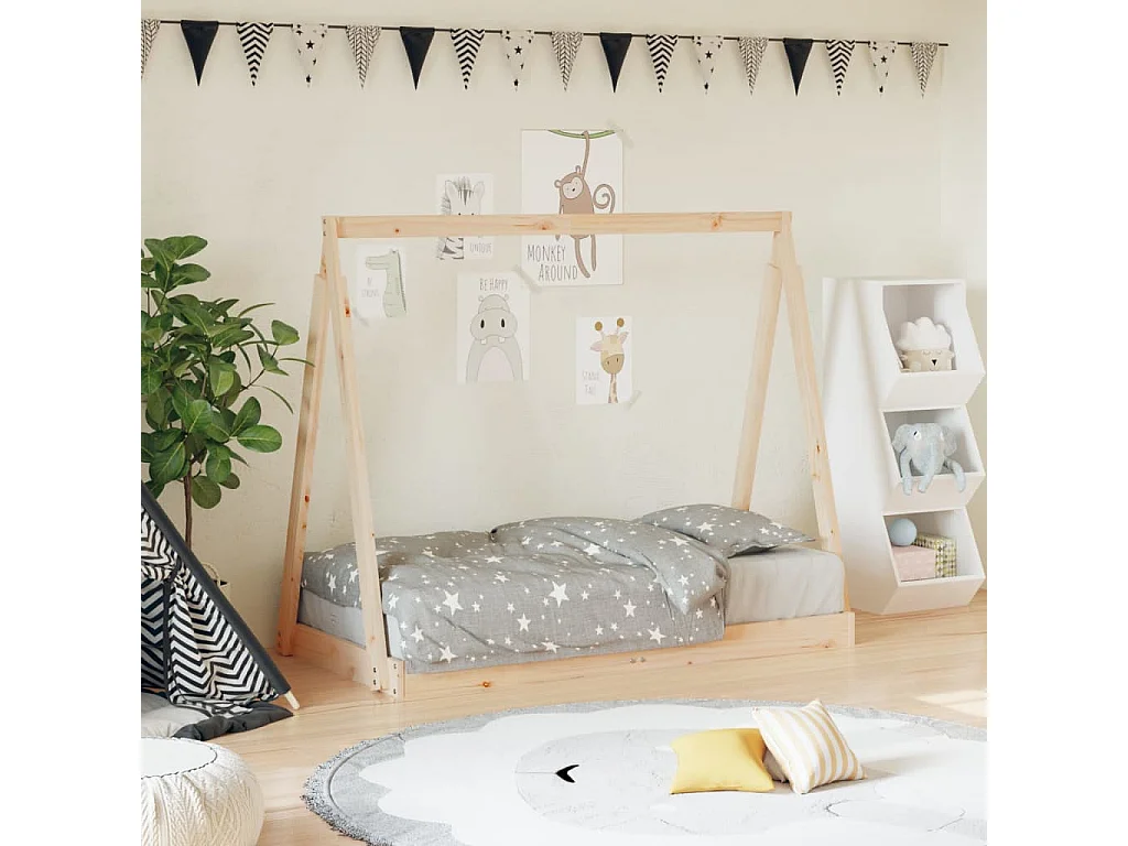 Kinderbedframe 70x140 cm massief grenenhout