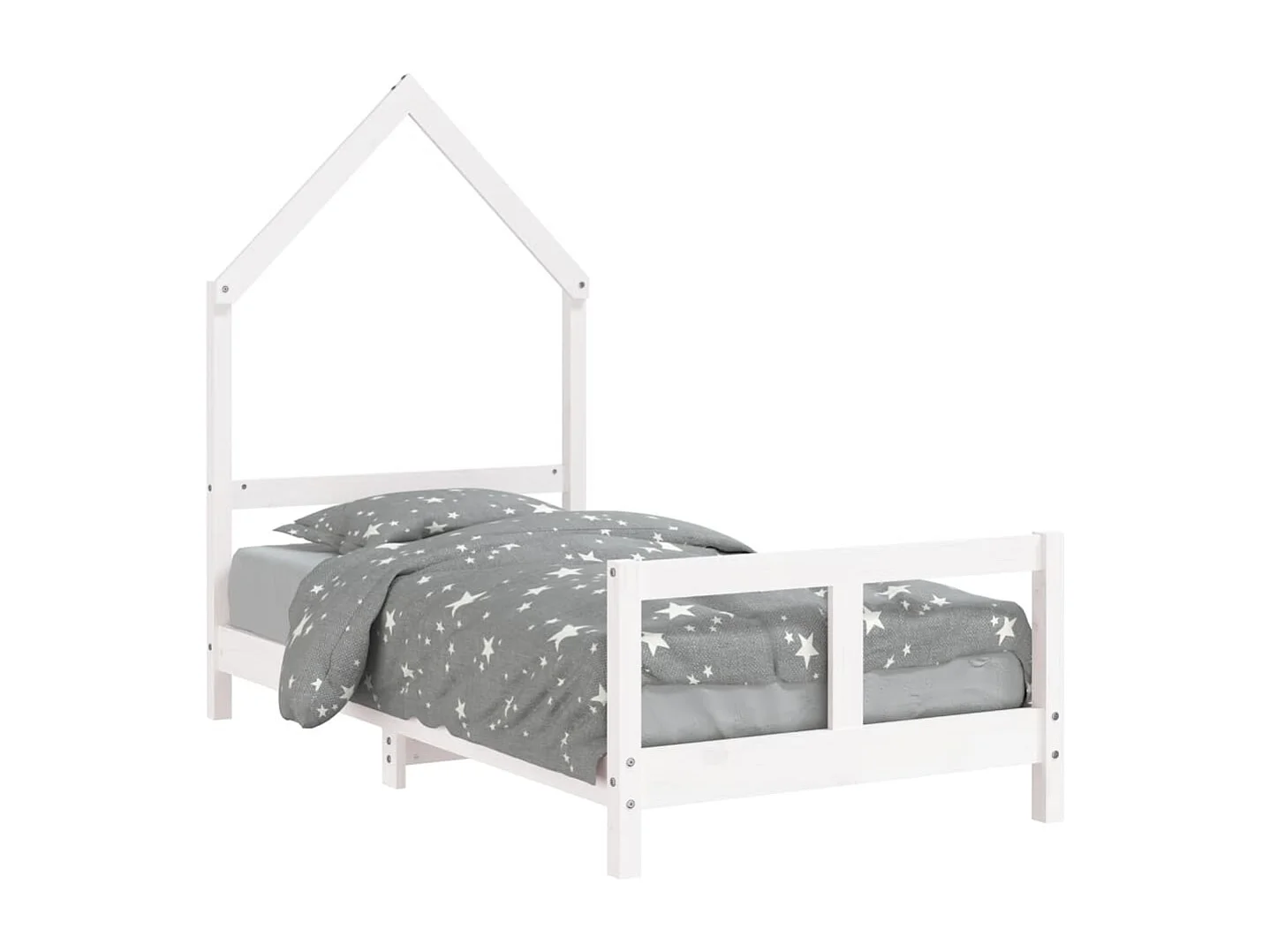 Cadre de lit pour enfant blanc 80x160 cm bois de pin massif