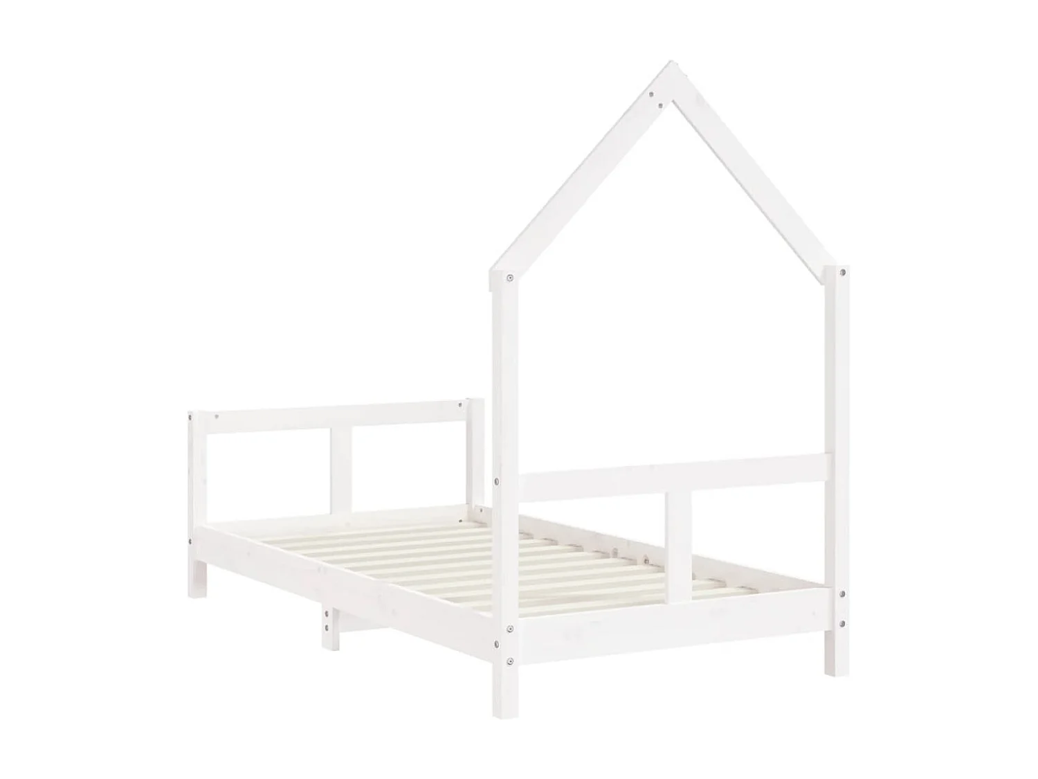 Cadre de lit pour enfant blanc 80x160 cm bois de pin massif
