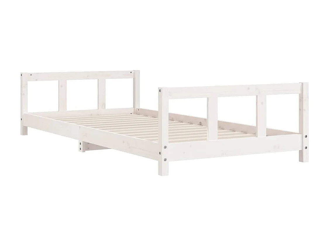 Cadre de lit pour enfants blanc 90x200 cm bois de pin massif