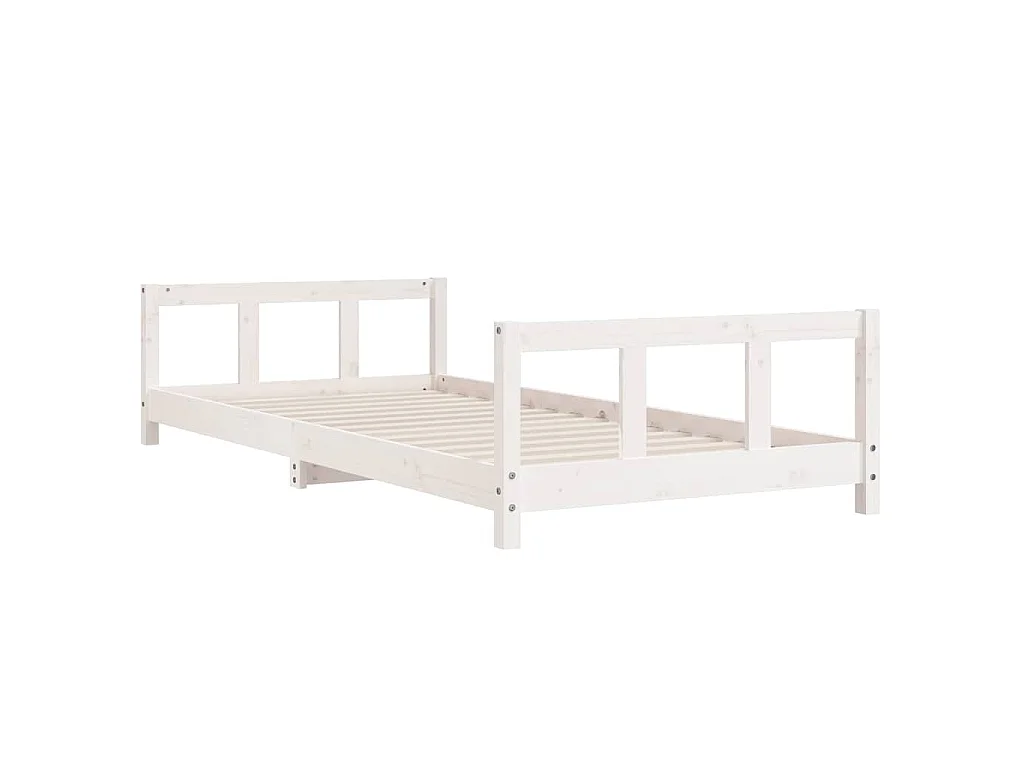 Cadre de lit pour enfants blanc 90x200 cm bois de pin massif