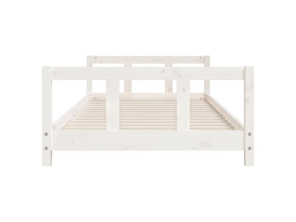 Cadre de lit pour enfants blanc 90x200 cm bois de pin massif