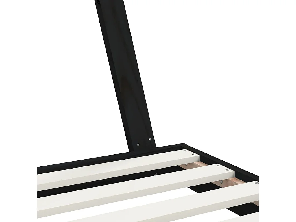 Estrutura de cama infantil 80x200 cm pinho maciço preto