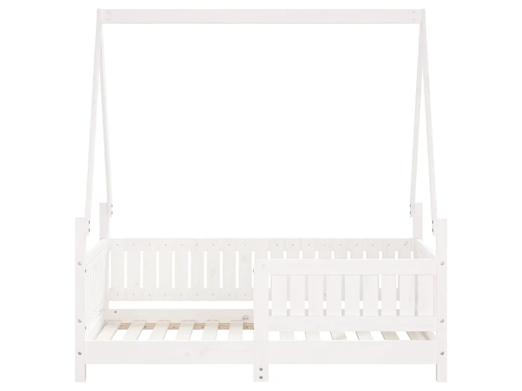 Cadre de lit pour enfant blanc 70x140 cm bois de pin massif
