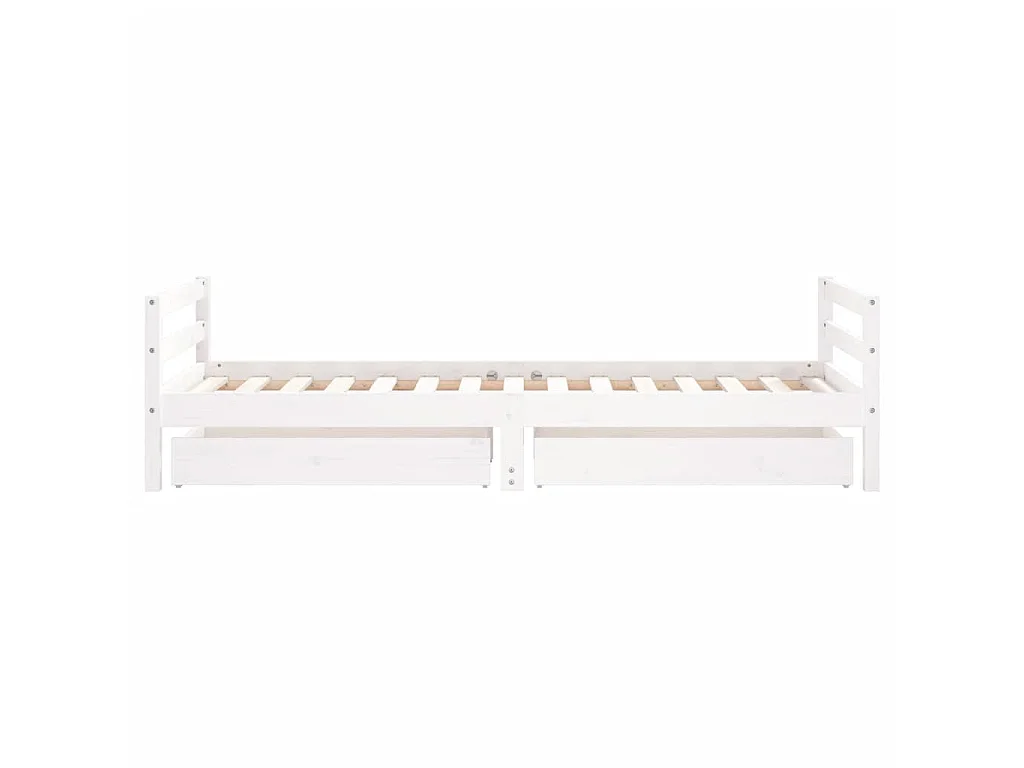 Cadre de lit d'enfants tiroirs blanc 90x190 cm bois pin massif