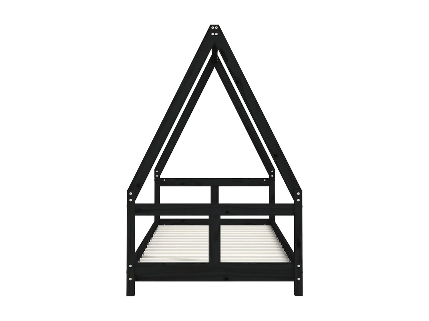 Estructura de cama para niños madera de pino negro 80x200 cm
