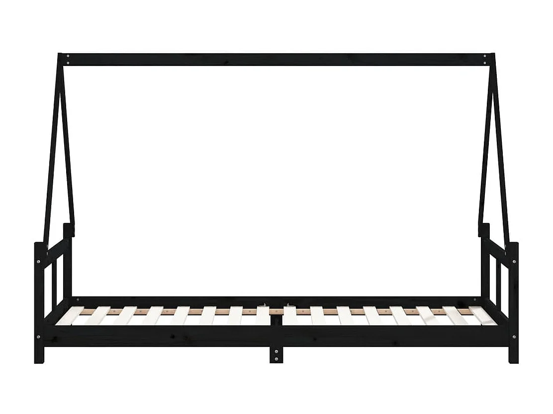 Estructura de cama para niños madera de pino negro 80x200 cm