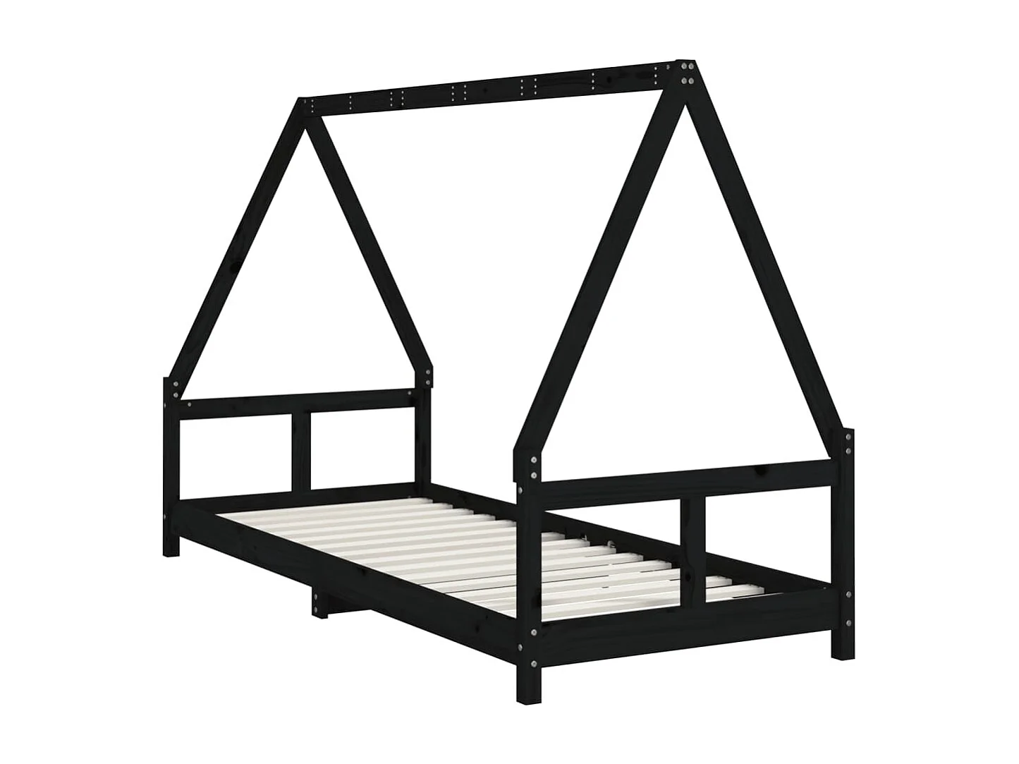Estructura de cama para niños madera de pino negro 80x200 cm