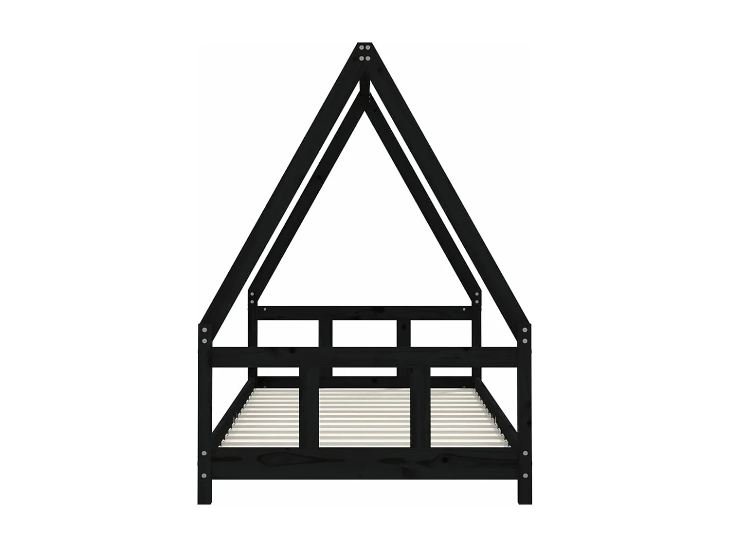 Kinderbedframe 90x190 cm massief grenenhout zwart