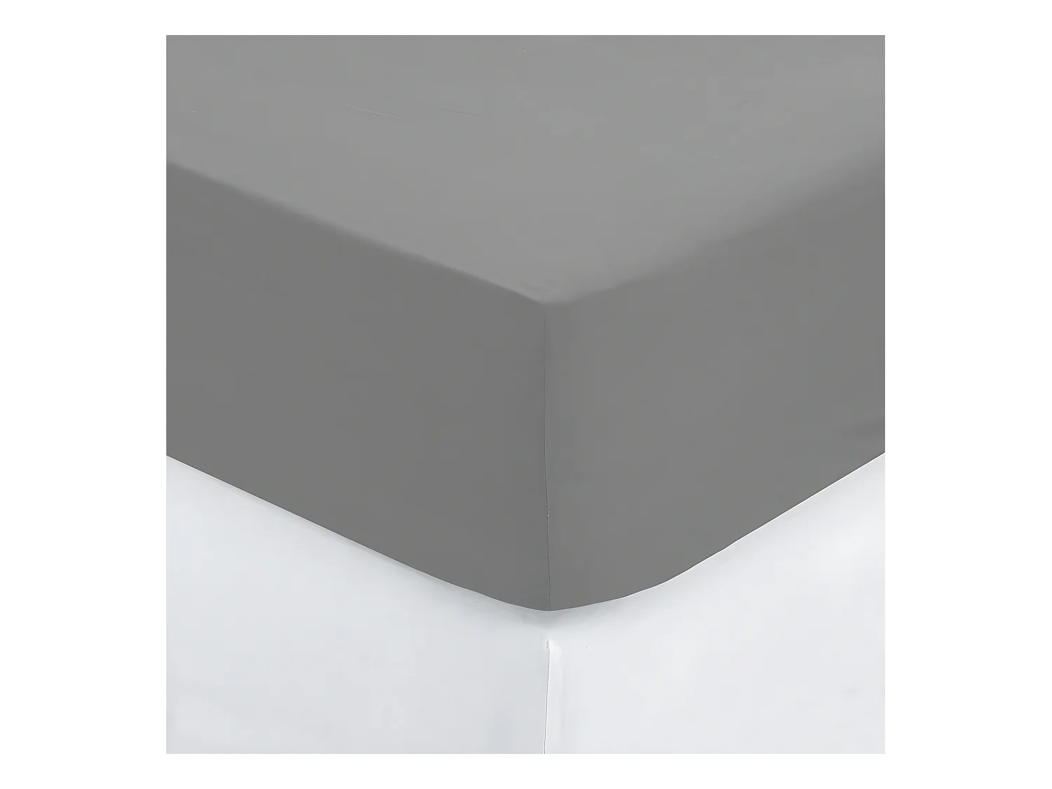 Drap Housse 1 Personne "Percale" 90x190cm Gris