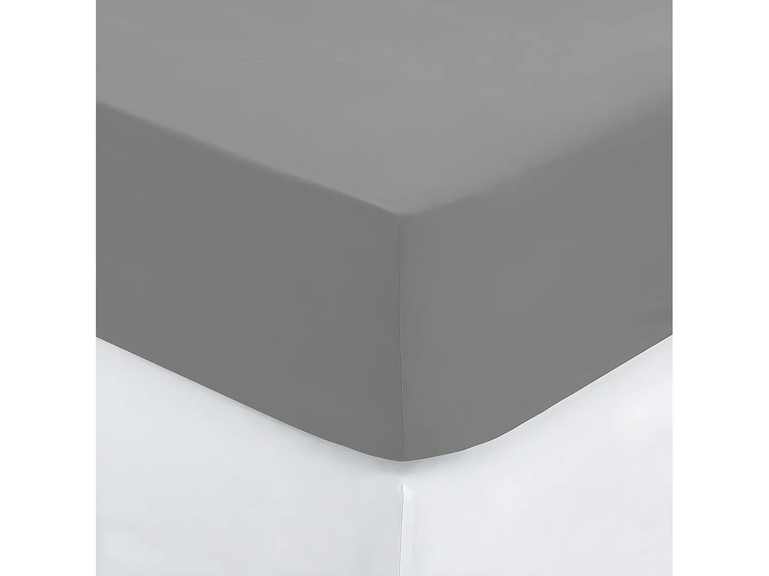 Drap Housse 1 Personne "Percale" 90x190cm Gris