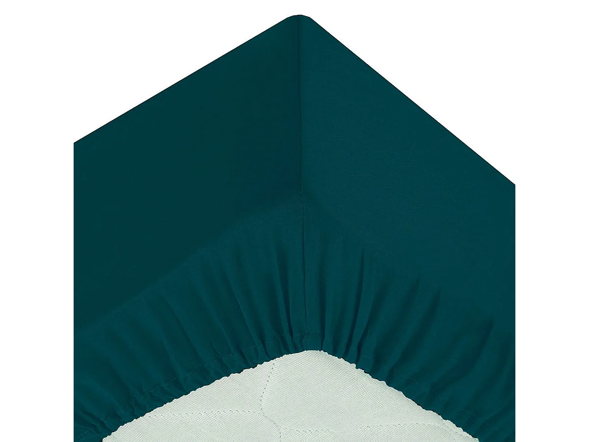 Drap Housse 2 Personnes "Percale" 140x190cm Bleu Egéen