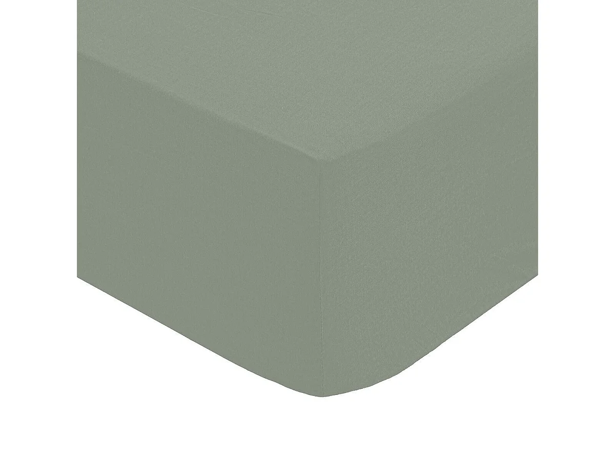 Drap Housse 2 Personnes "Percale" 140x190cm Vert Tilleul