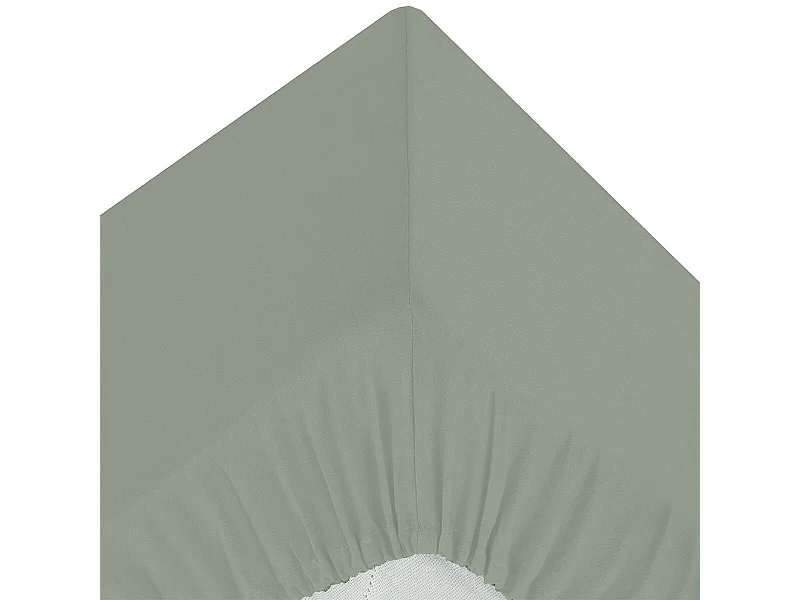 Drap Housse 2 Personnes "Percale" 140x190cm Vert Tilleul
