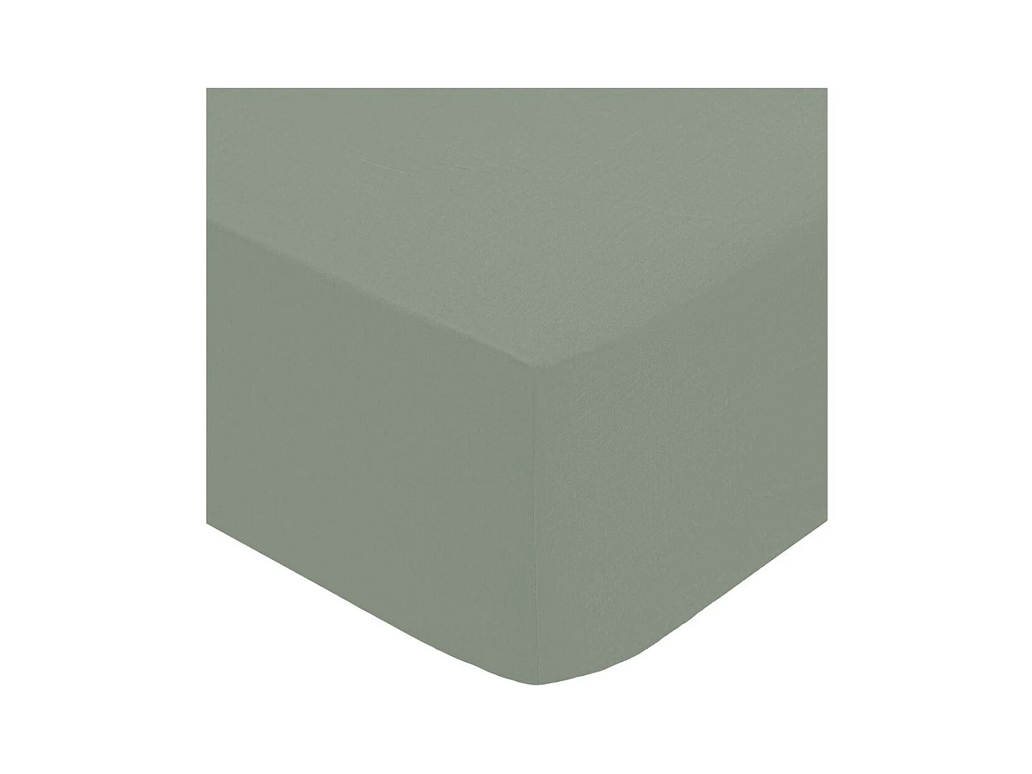 Drap Housse 1 Personne "Percale" 90x190cm Vert Tilleul