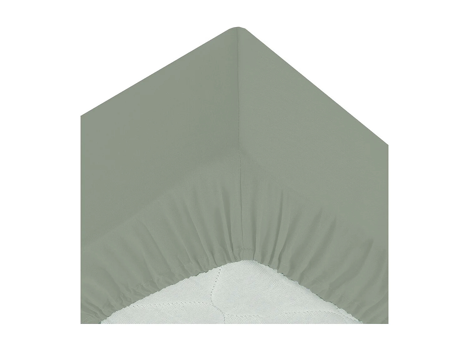 Drap Housse 1 Personne "Percale" 90x190cm Vert Tilleul