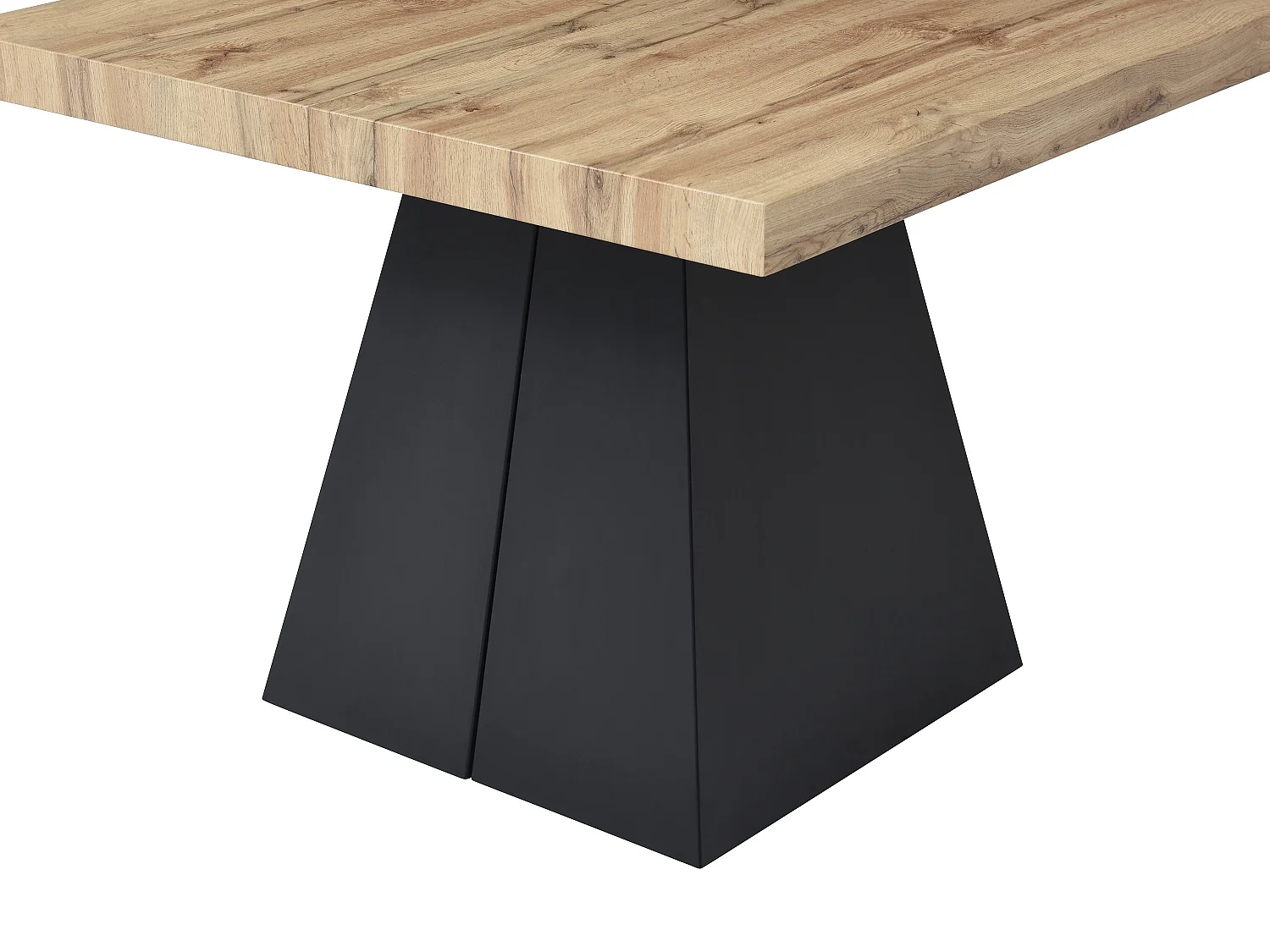 Table à manger extensible 4 à 10 personnes en MDF et métal - Naturel et noir - EMELIA