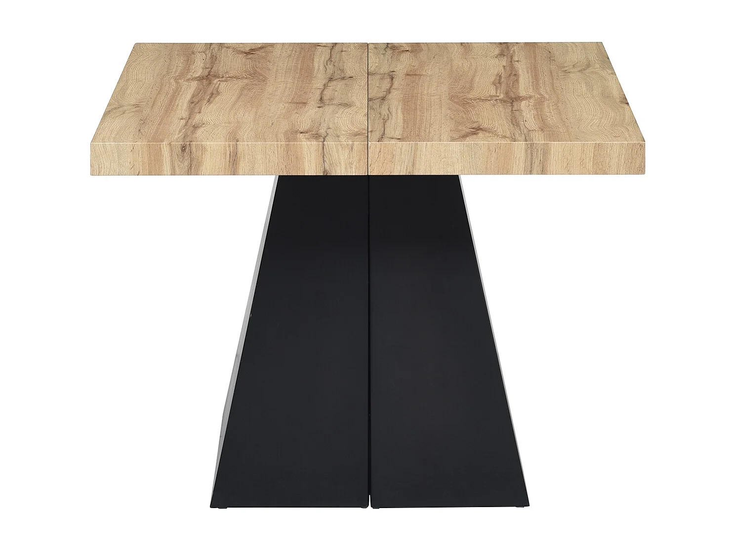 Table à manger extensible 4 à 10 personnes en MDF et métal - Naturel et noir - EMELIA