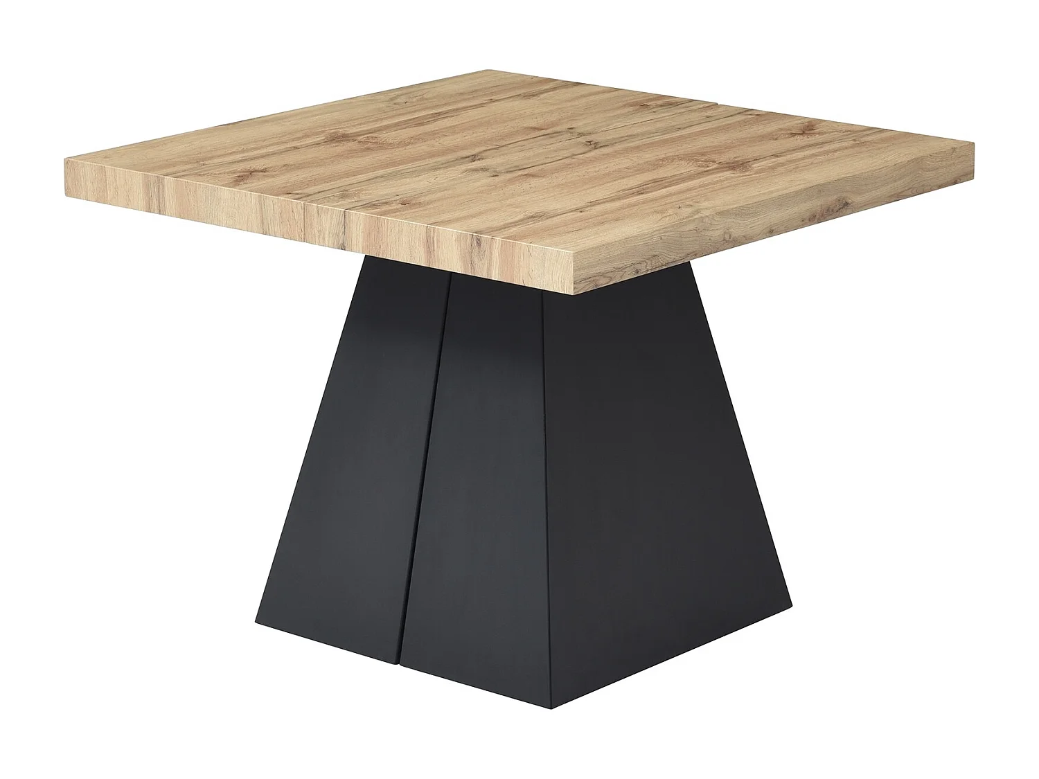 Table à manger extensible 4 à 10 personnes en MDF et métal - Naturel et noir - EMELIA