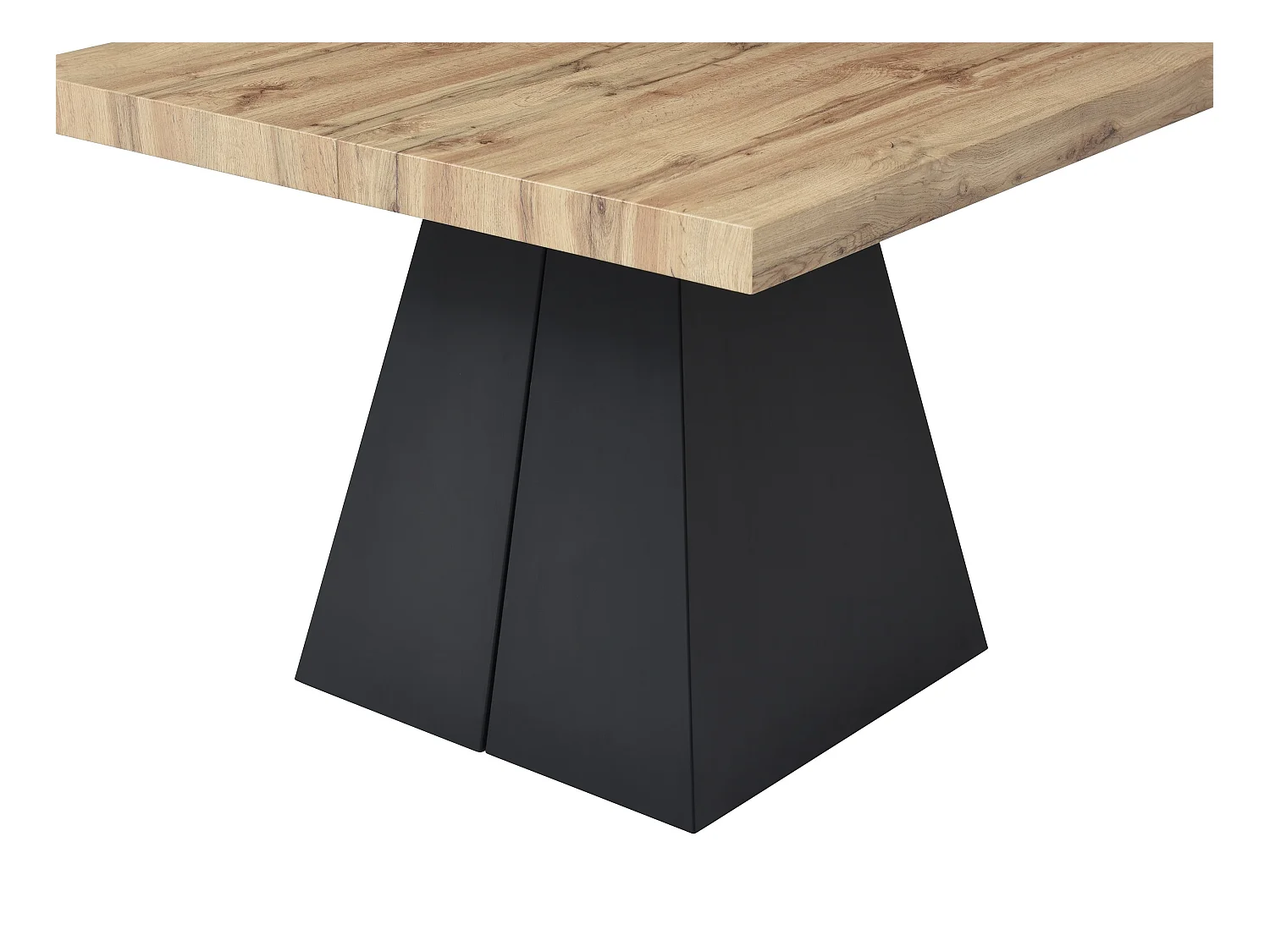 Mesa de comedor extensible de 4 a 10 personas en MDF y metal - Natural y negro - EMELIA