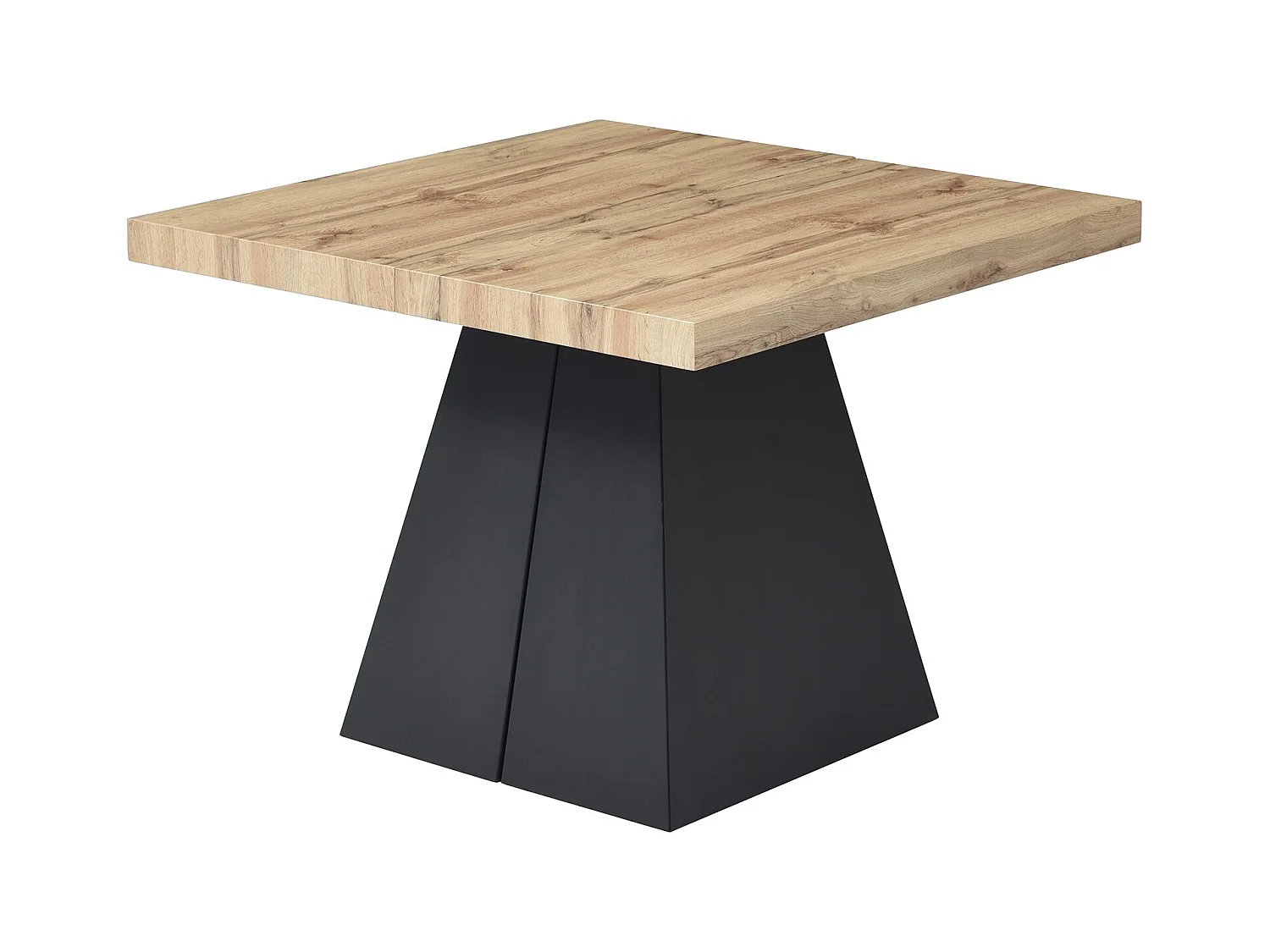 Mesa de comedor extensible de 4 a 10 personas en MDF y metal - Natural y negro - EMELIA