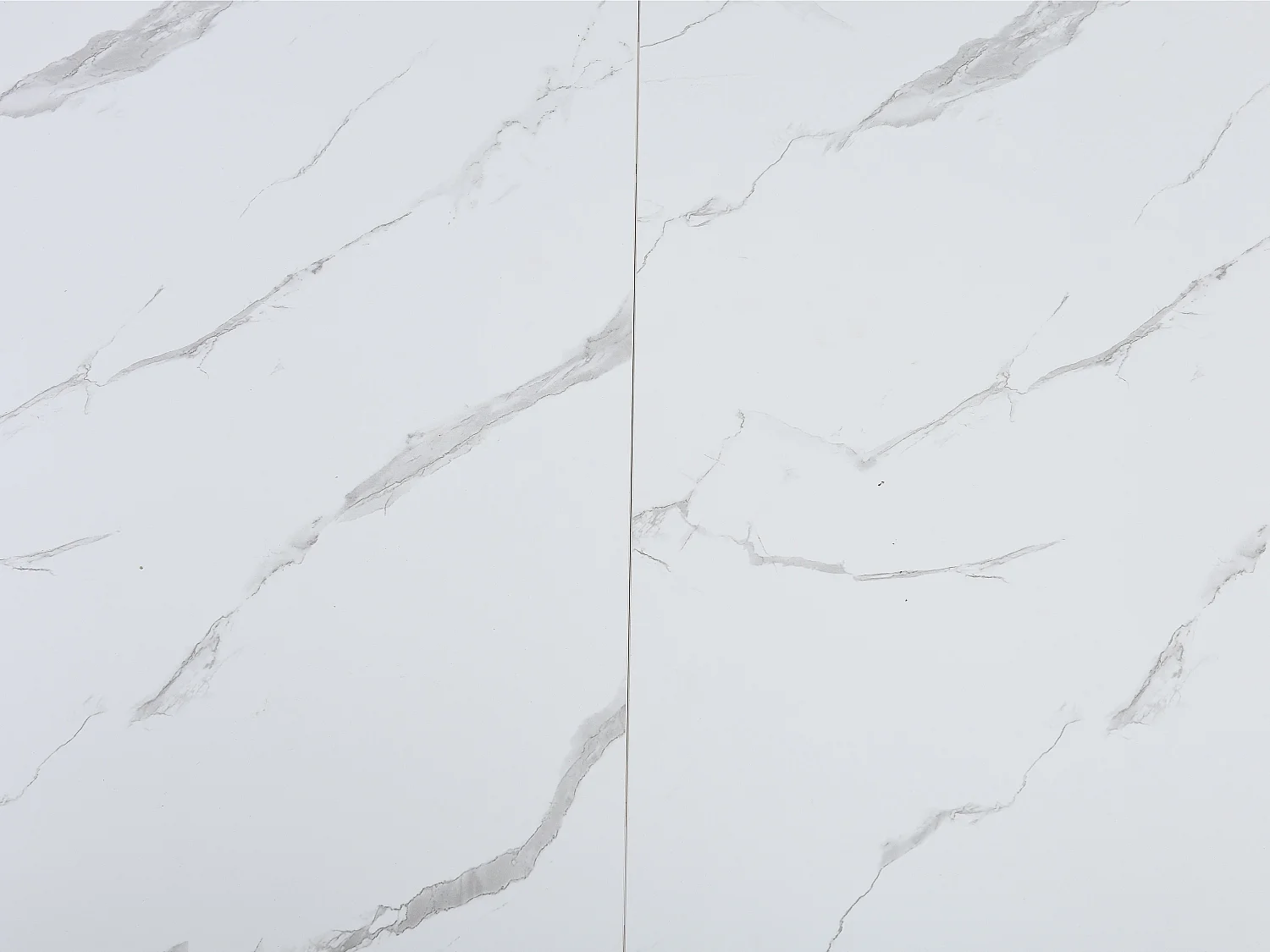 Tavolo da pranzo allungabile da 6 a 10 persone in MDF e Metallo Effetto marmo Bianco e Nero  - KORIZEA