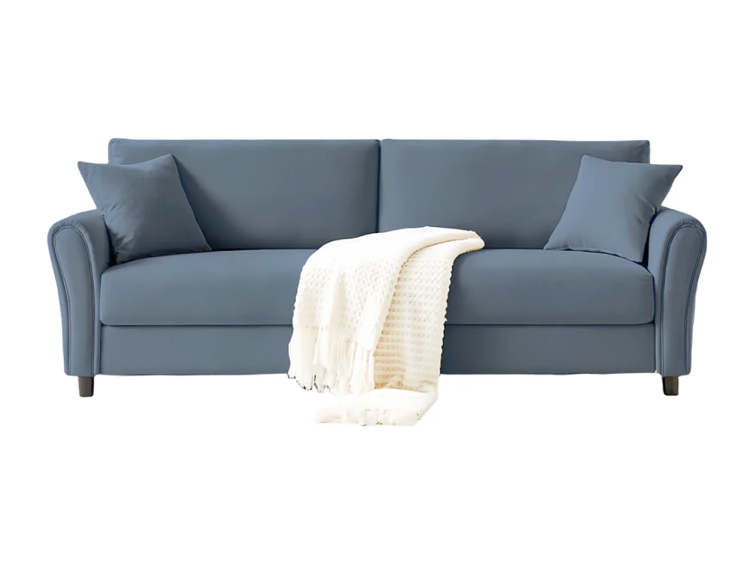 Canapé droit en tissu 4 places bleu clair LUCERNE