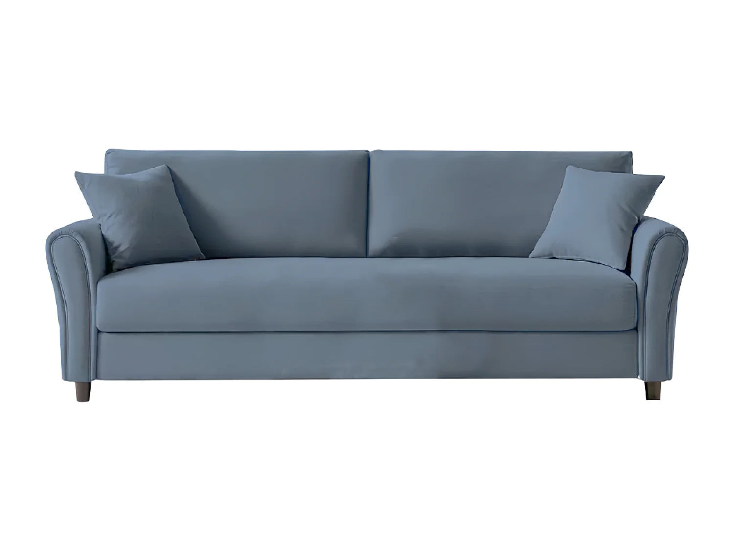 Divano dritto  a 4 posti in tessuto azzurro LUCERNE