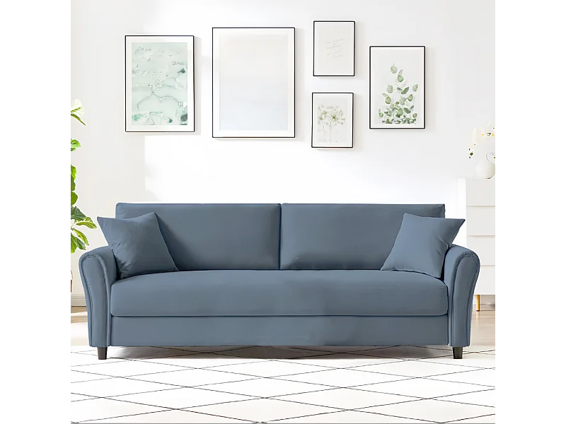 Gerades Sofa aus Stoff  4 Sitzer hellblau LUCERNE